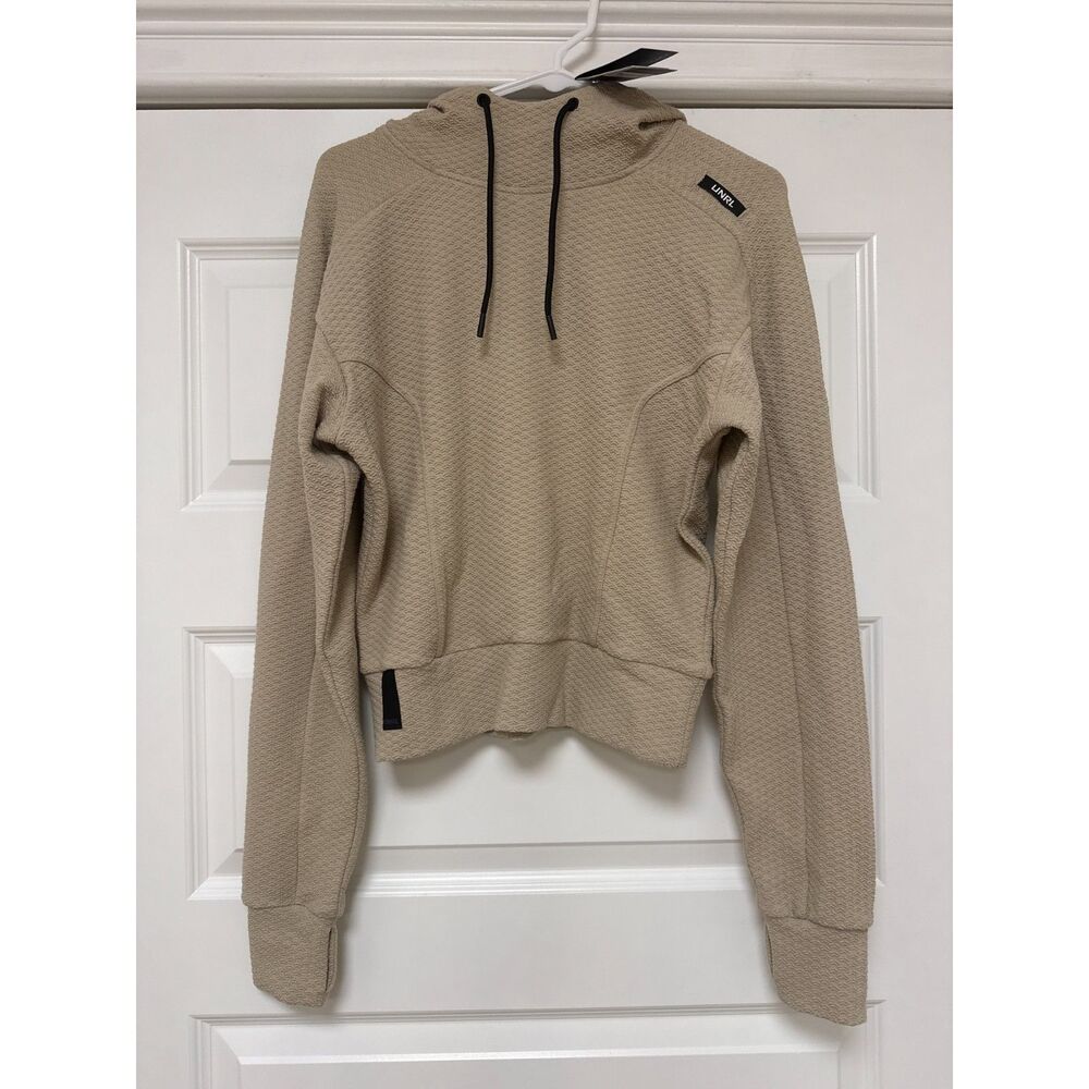 UNRL Elevation Hoodie Textured Knit Sand Womens Small NWT